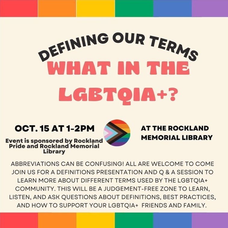 Flyer for Rockland Pride Event on October 15th