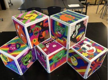 RHS Comic Book Art Students Group Cubes