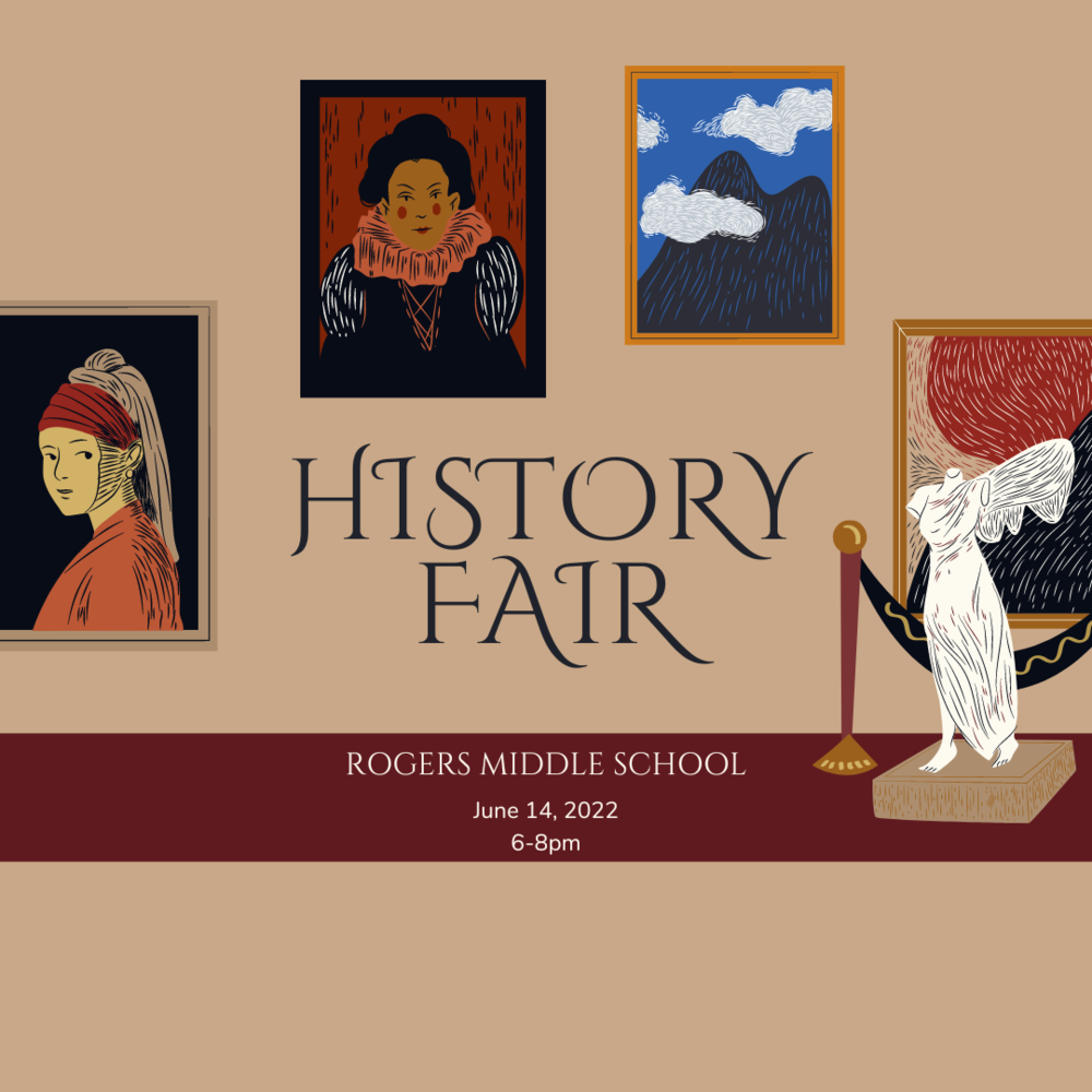 RMS History Fair featuring portraits and sculptures