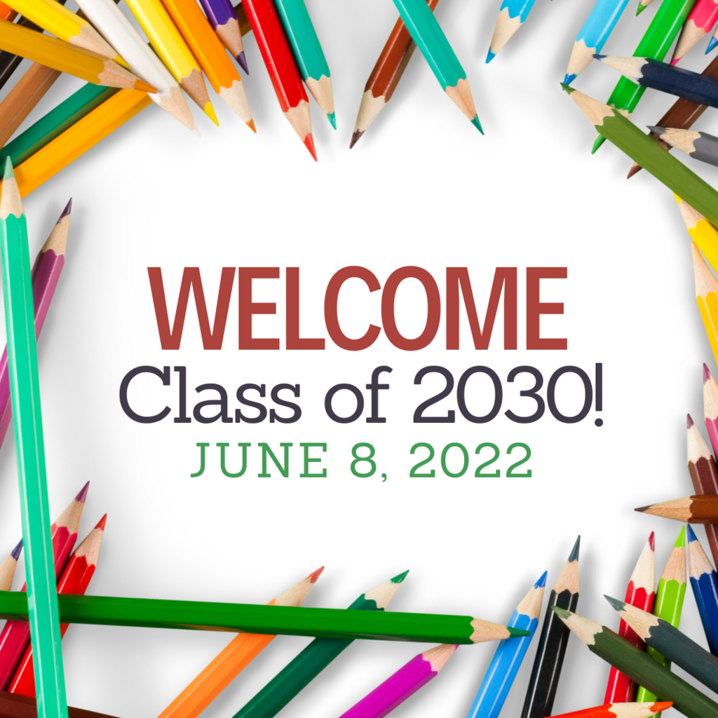 Welcome sign for Class of 2030 tours at the middle school