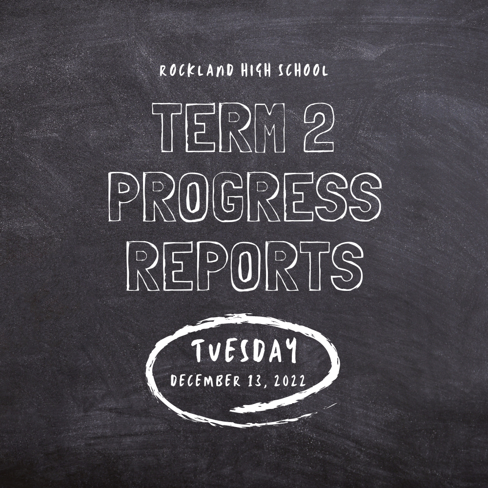 Term 2 progress reports Tuesday december 13th on a chalkboard background