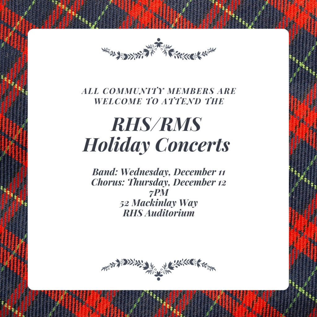 RMS/RHS Holiday Performance Schedule