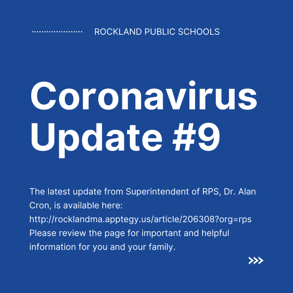 Coronavirus Update #9 from the Superintendent 